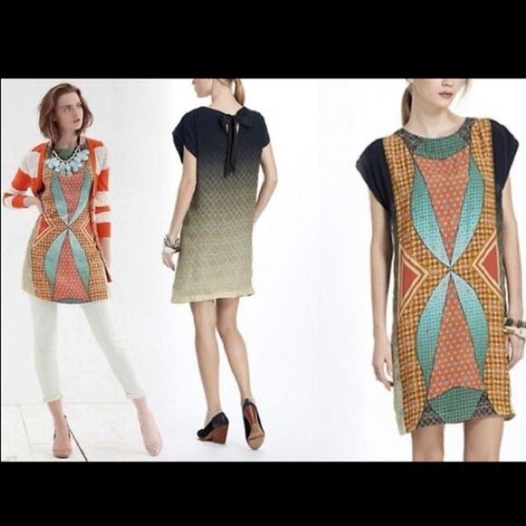 Anthropologie Tanvi Kedia Avizeh Black Motif Patchwork Dress - Picture 1 of 12